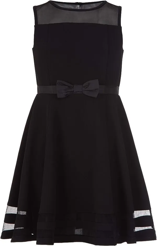 Black_Satin_Solid_Round_Neck_Dress_For_Girls