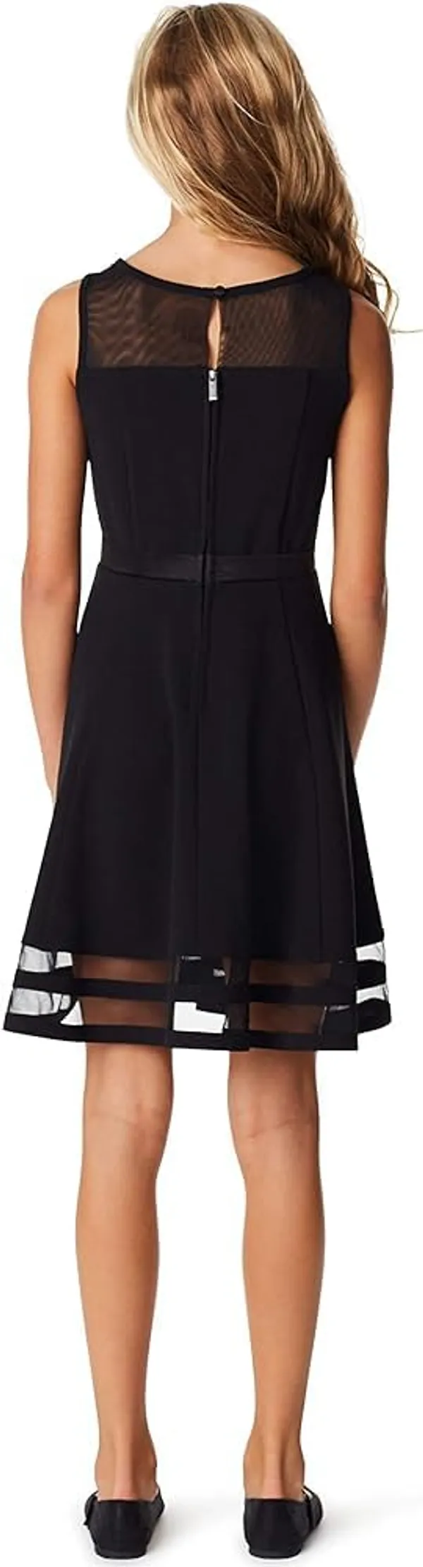 Black_Satin_Solid_Round_Neck_Dress_For_Girls