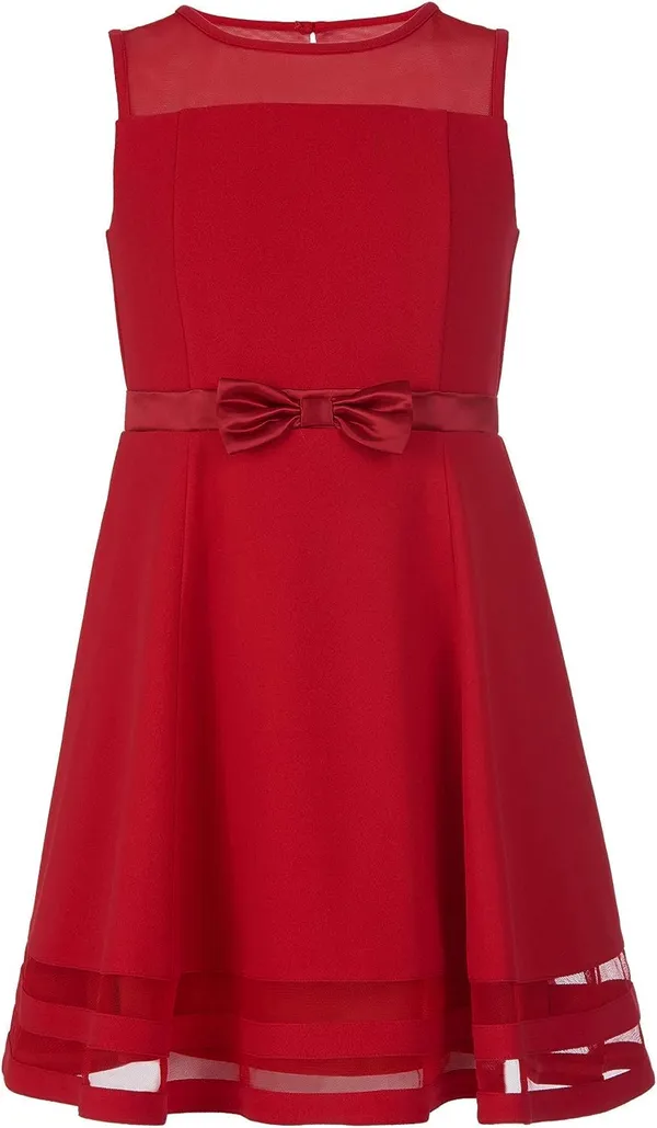 Red_Satin_Solid_Round_Neck_Dress_For_Girls