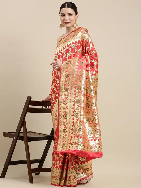 Peach_Katan_Silk_Banarasi_Sarees_For_Women