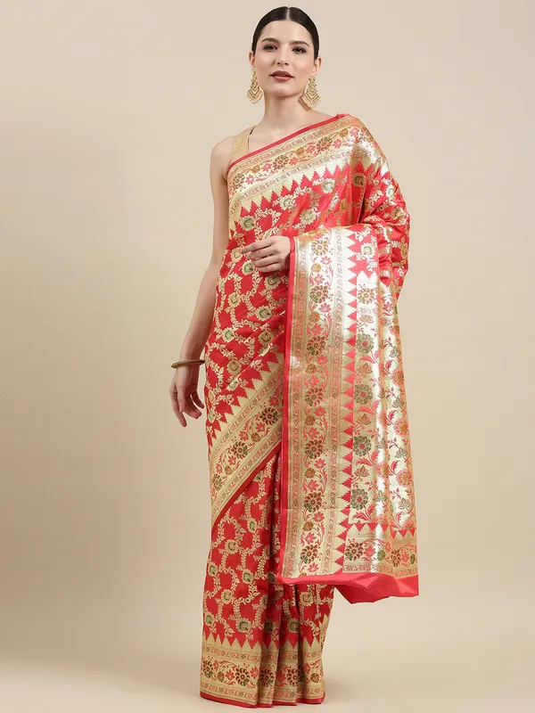 Peach_Katan_Silk_Banarasi_Sarees_For_Women