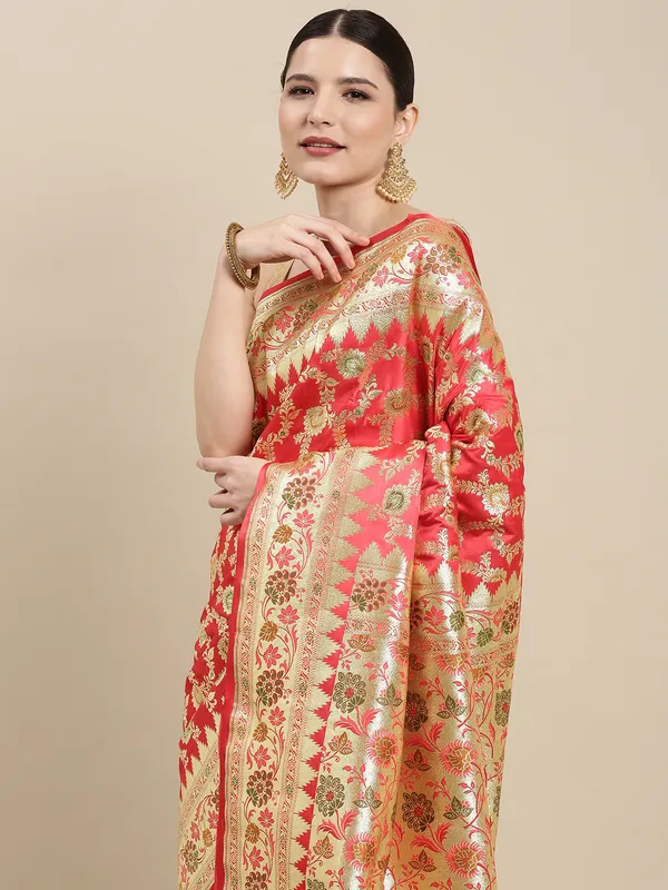 Peach_Katan_Silk_Banarasi_Sarees_For_Women