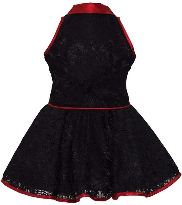 Black_Solid_V-Neck_Dress_For_Girls