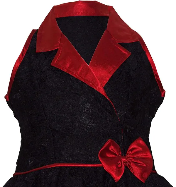 Black_Solid_V-Neck_Dress_For_Girls