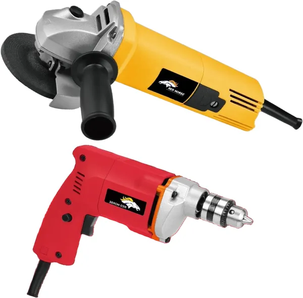Combo_Of_10Mm_Drill_Machine_With_Angle_Grinder_And_5Pcs_Drill_Bits_With_3Pcs_Flap_Disc_Hammer_Drill_(10_Mm_Chuck_Size,_450_W)