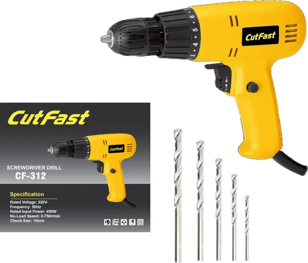 Screwdriver/Drill_Machine_Cf-_With_5Pcs_Of_Drill_Bits_Combo_Pistol_Grip_Drill_(10_Mm_Chuck_Size)