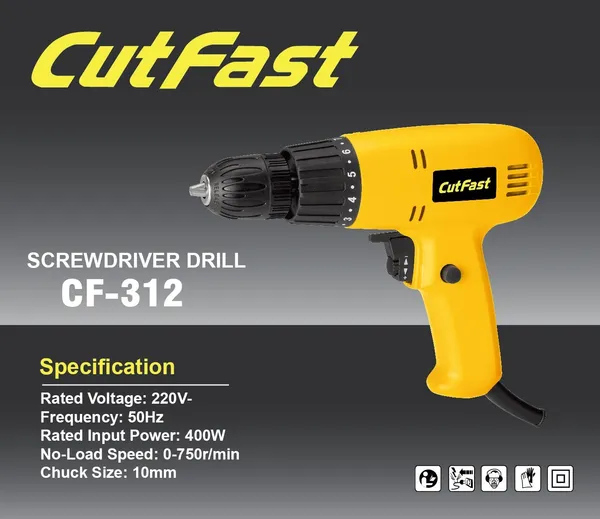 Screwdriver/Drill_Machine_Cf-_With_5Pcs_Of_Drill_Bits_Combo_Pistol_Grip_Drill_(10_Mm_Chuck_Size)