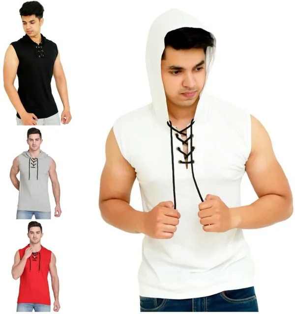 Pack_of_4_Multicolor_Cotton_Blend_Solid_T-Shirt_For_Men
