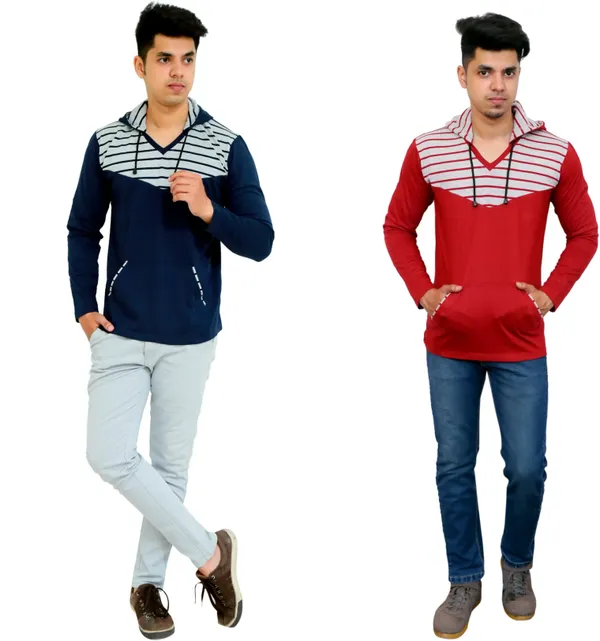 Pack_of_2_Maroon_Cotton_Blend_Solid_T-Shirt_For_Men