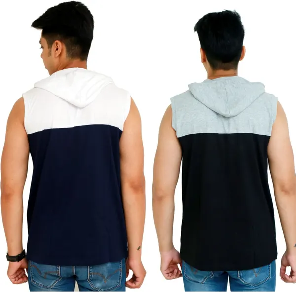 Pack_of_2_Black_&_Grey_Cotton_Blend_Solid_T-Shirt_For_Men