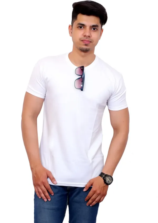 Pack_of_2_White_&_Black_Cotton_Blend_Solid_T-Shirt_For_Men