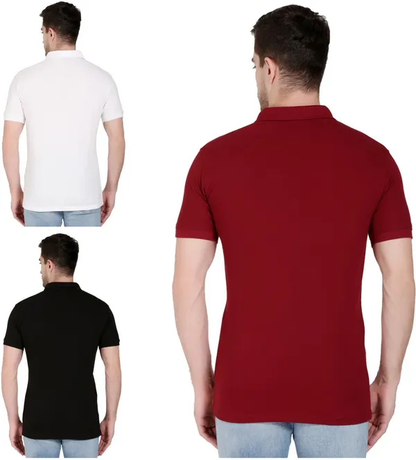 Pack_of_3_Multicolor_Cotton_Blend_Solid_T-Shirt_For_Men