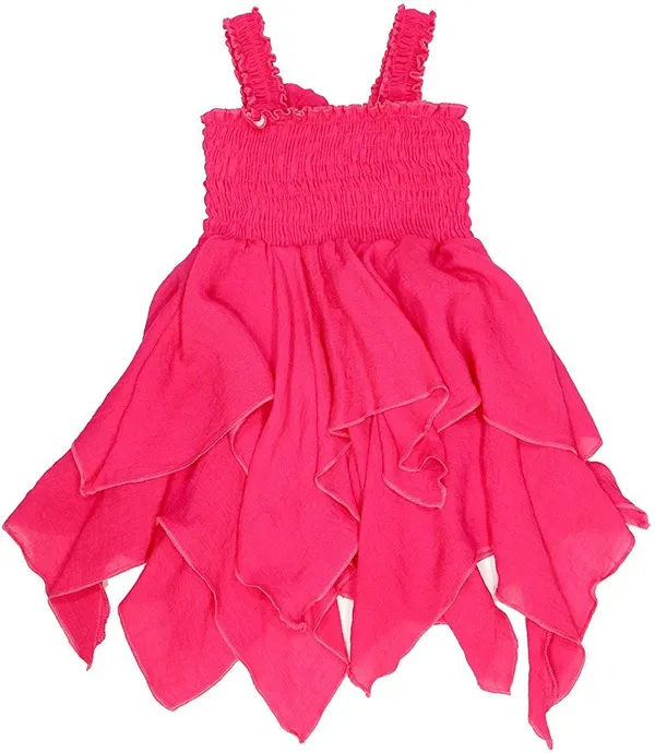 Magenta_Cotton_Solid_Square_Neck_Dress_For_Girls