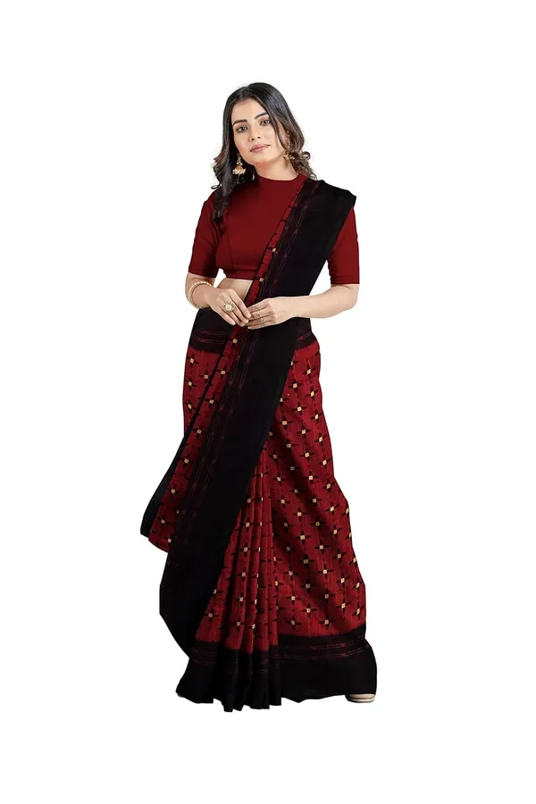 Red_Sambalpuri_Ikat_Cotton_Saree