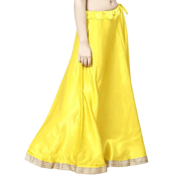 Yellow_Premium_Silk_Full_Skirt_For_Women_&_Girls