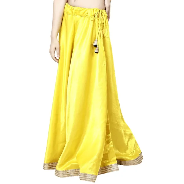 Yellow_Premium_Silk_Full_Skirt_For_Women_&_Girls