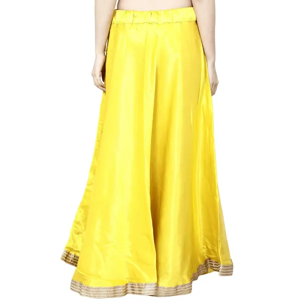 Yellow_Premium_Silk_Full_Skirt_For_Women_&_Girls