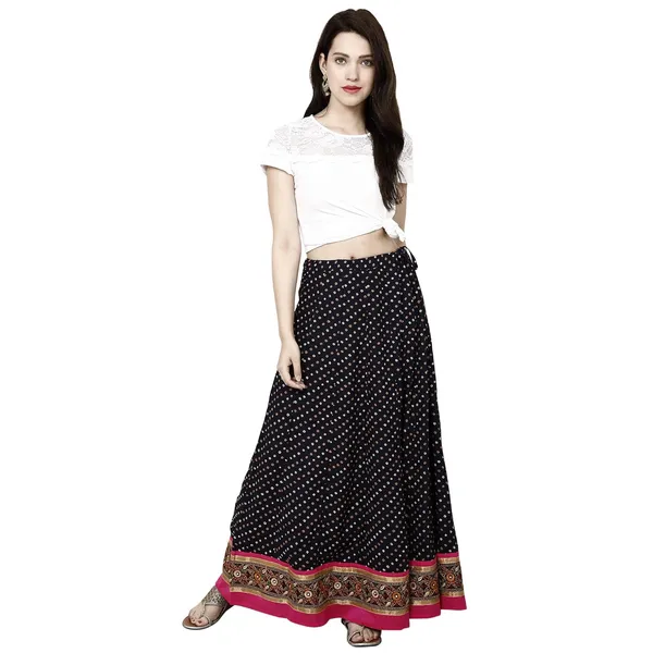 Blue_Premium_Rayon_Full_Skirt_For_Women_&_Girls