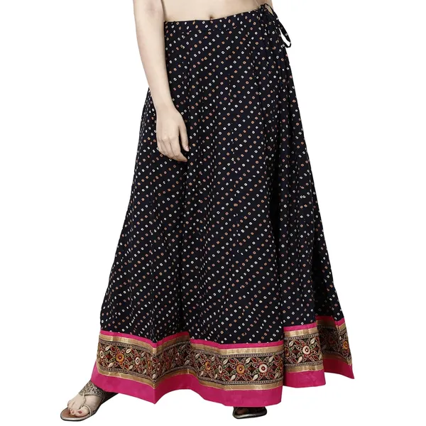 Blue_Premium_Rayon_Full_Skirt_For_Women_&_Girls