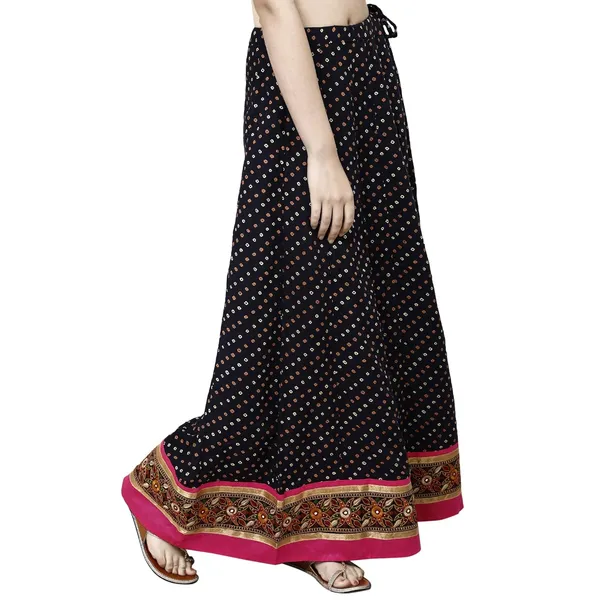 Blue_Premium_Rayon_Full_Skirt_For_Women_&_Girls