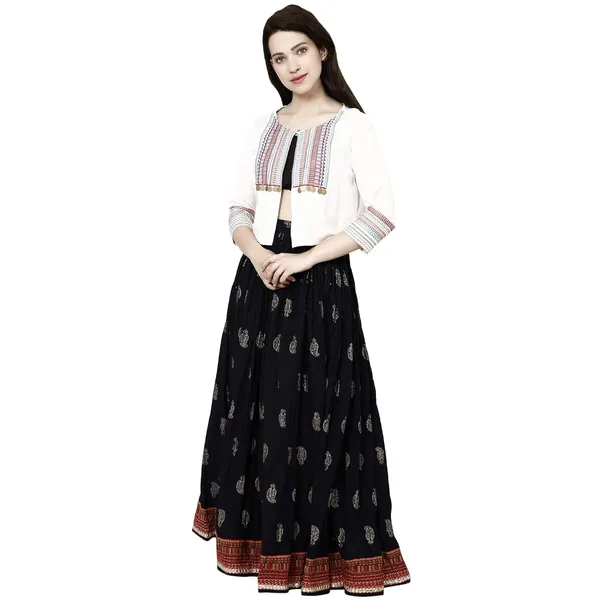 Navy_Blue_Premium_Cotton_Full_Skirt_For_Women_&_Girls
