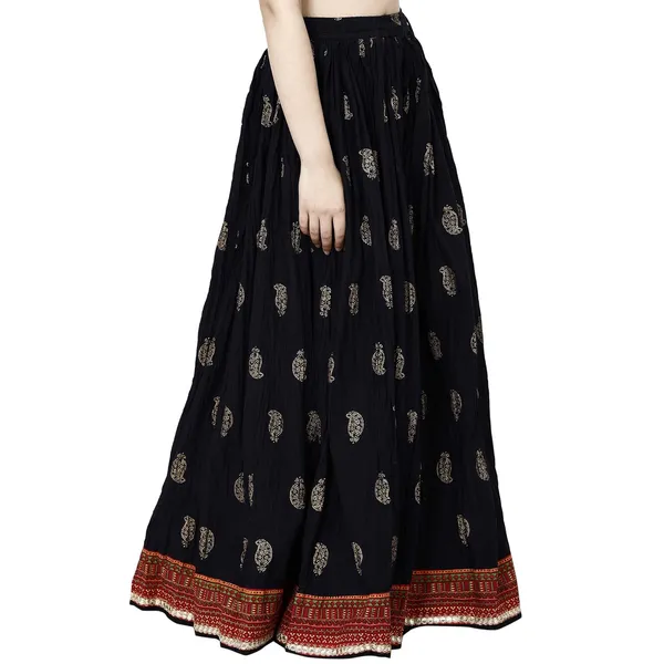 Navy_Blue_Premium_Cotton_Full_Skirt_For_Women_&_Girls