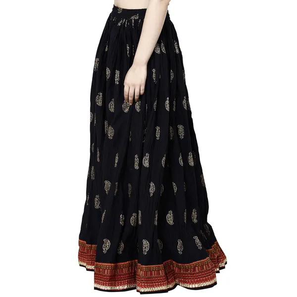 Navy_Blue_Premium_Cotton_Full_Skirt_For_Women_&_Girls