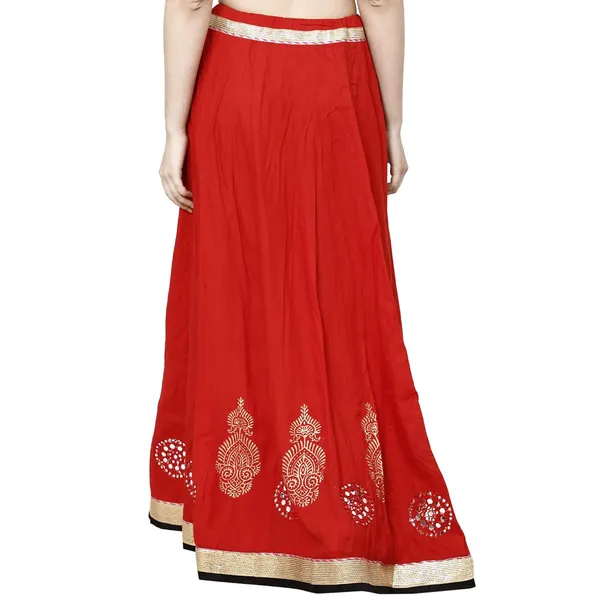 Red_Premium_Rayon_Full_Skirt_For_Women_&_Girls