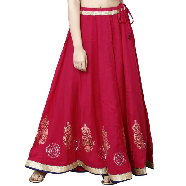 Pink_Premium_Rayon_Full_Skirt_For_Women_&_Girls