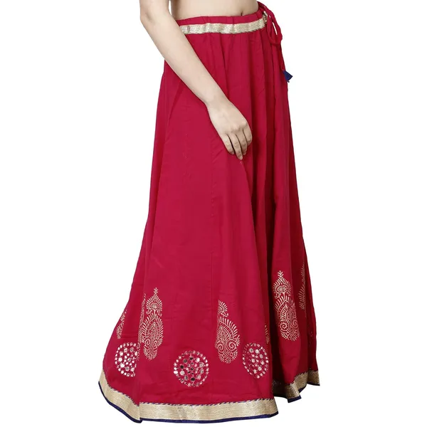 Pink_Premium_Rayon_Full_Skirt_For_Women_&_Girls