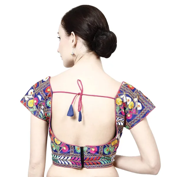 Blue_Premium_Cotton_Saree_Blouse_For_Women_&_Girls