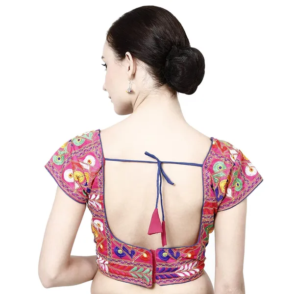 Pink_Premium_Cotton_Saree_Blouse_For_Women_&_Girls