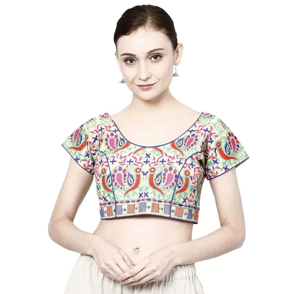 Multicolor_Premium_Cotton_Saree_Blouse_For_Women_&_Girls