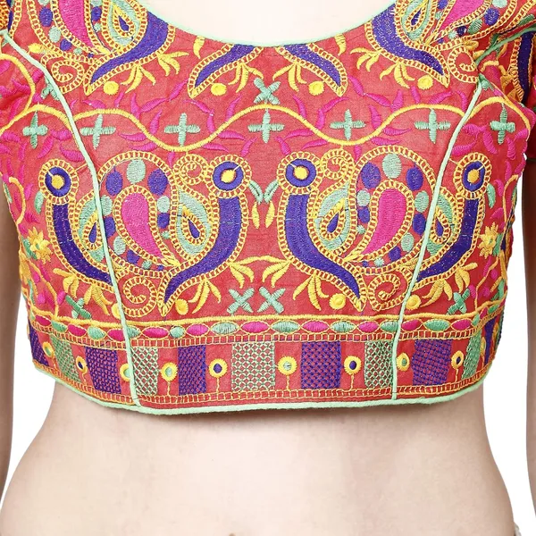 Multicolor_Premium_Cotton_Saree_Blouse_For_Women_&_Girls
