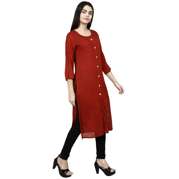 Red_Premium_Rayon_Straight_Kurta_For_Women