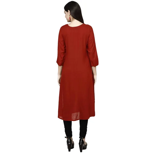 Red_Premium_Rayon_Straight_Kurta_For_Women