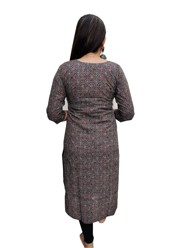 Blue_Premium_Cotton_Straight_Kurti_For_Women