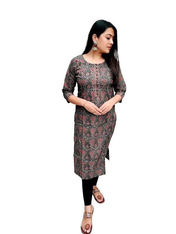 Green_Premium_Cotton_Straight_Kurti_For_Women