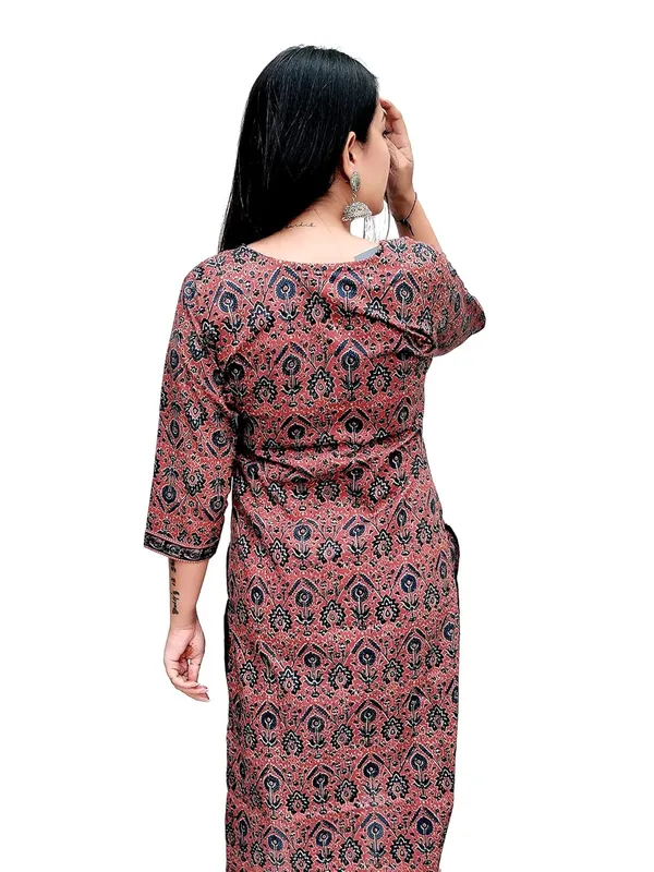 Maroon_Premium_Cotton_Straight_Kurti_For_Women