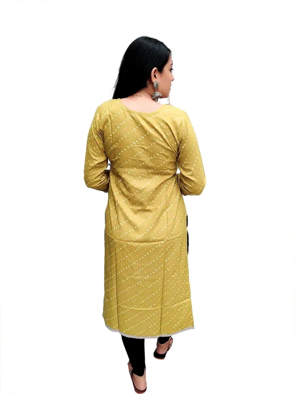 Mehendi_Premium_Bandhani_Straight_Long_Kurti_For_Women