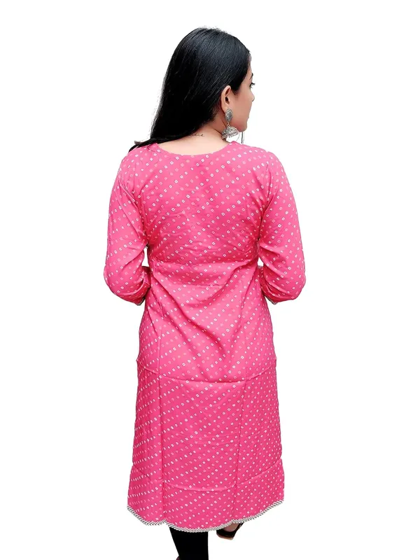 Pink_Premium_Bandhani_Straight_Long_Kurti_For_Women