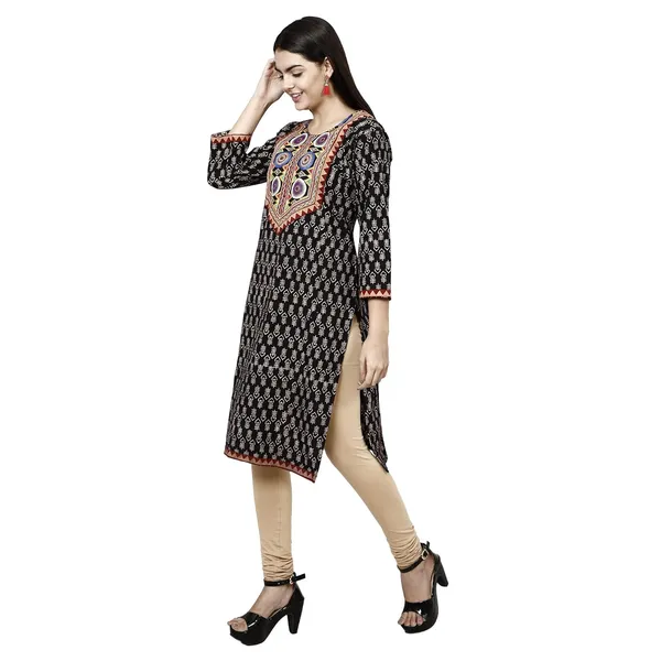 Black_Premium_Cotton_Straight_Kurta_For_Women