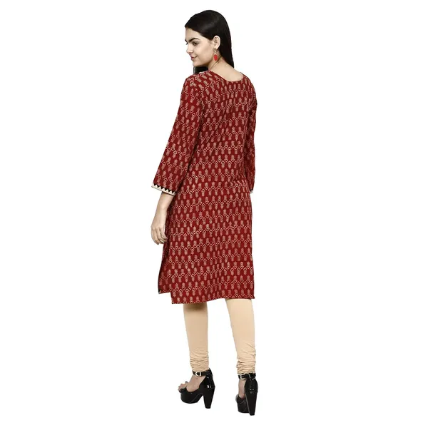 Red_Premium_Cotton_Straight_Kurta_For_Women