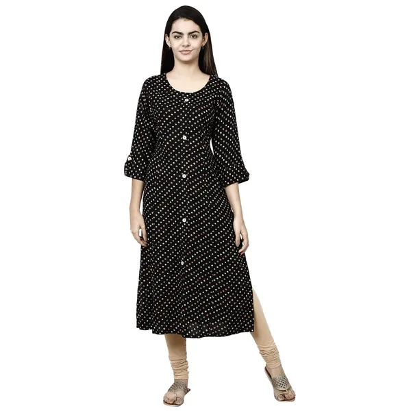 Black_Premium_Rayon_Princess_Cut_Kurta_For_Women