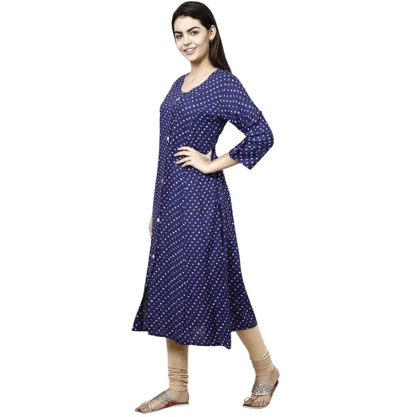 Blue_Premium_Rayon_Princess_Cut_Kurta_For_Women