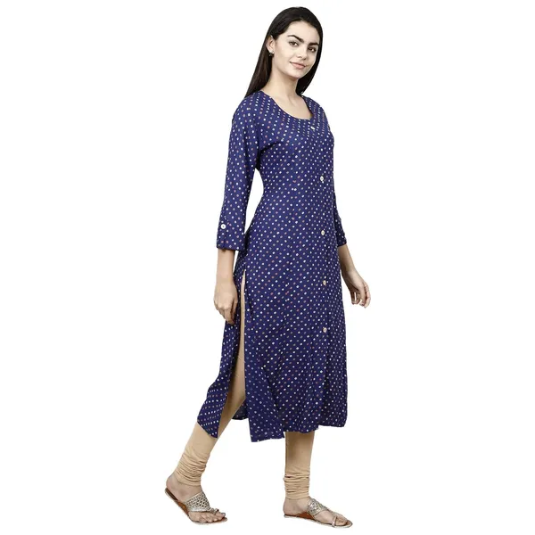 Blue_Premium_Rayon_Princess_Cut_Kurta_For_Women
