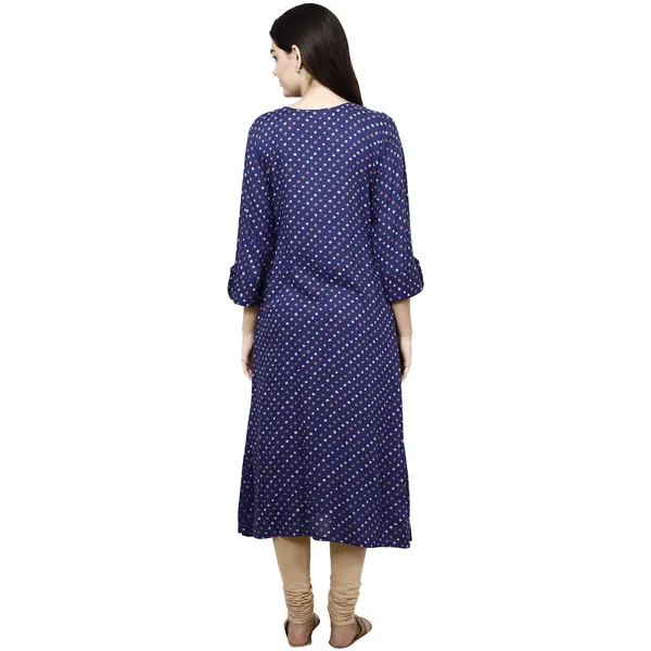 Blue_Premium_Rayon_Princess_Cut_Kurta_For_Women