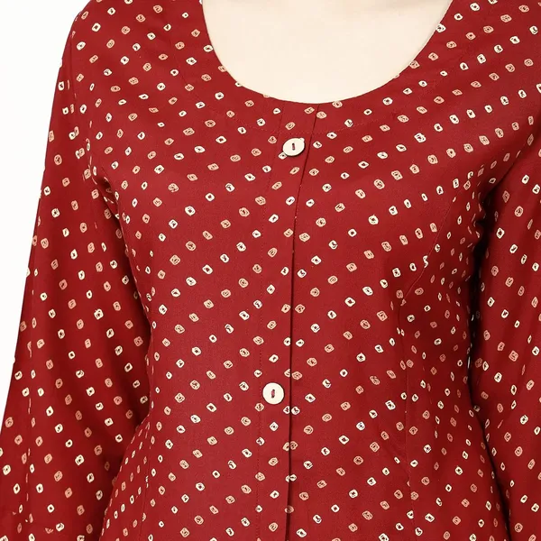 Maroon_Premium_Rayon_Princess_Cut_Kurta_For_Women