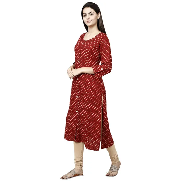 Maroon_Premium_Rayon_Princess_Cut_Kurta_For_Women