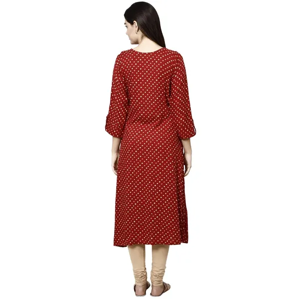 Maroon_Premium_Rayon_Princess_Cut_Kurta_For_Women